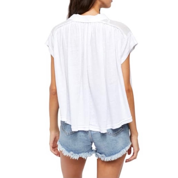 Free People Low Down Henley High Low Knit Tee - Picture 7 of 11